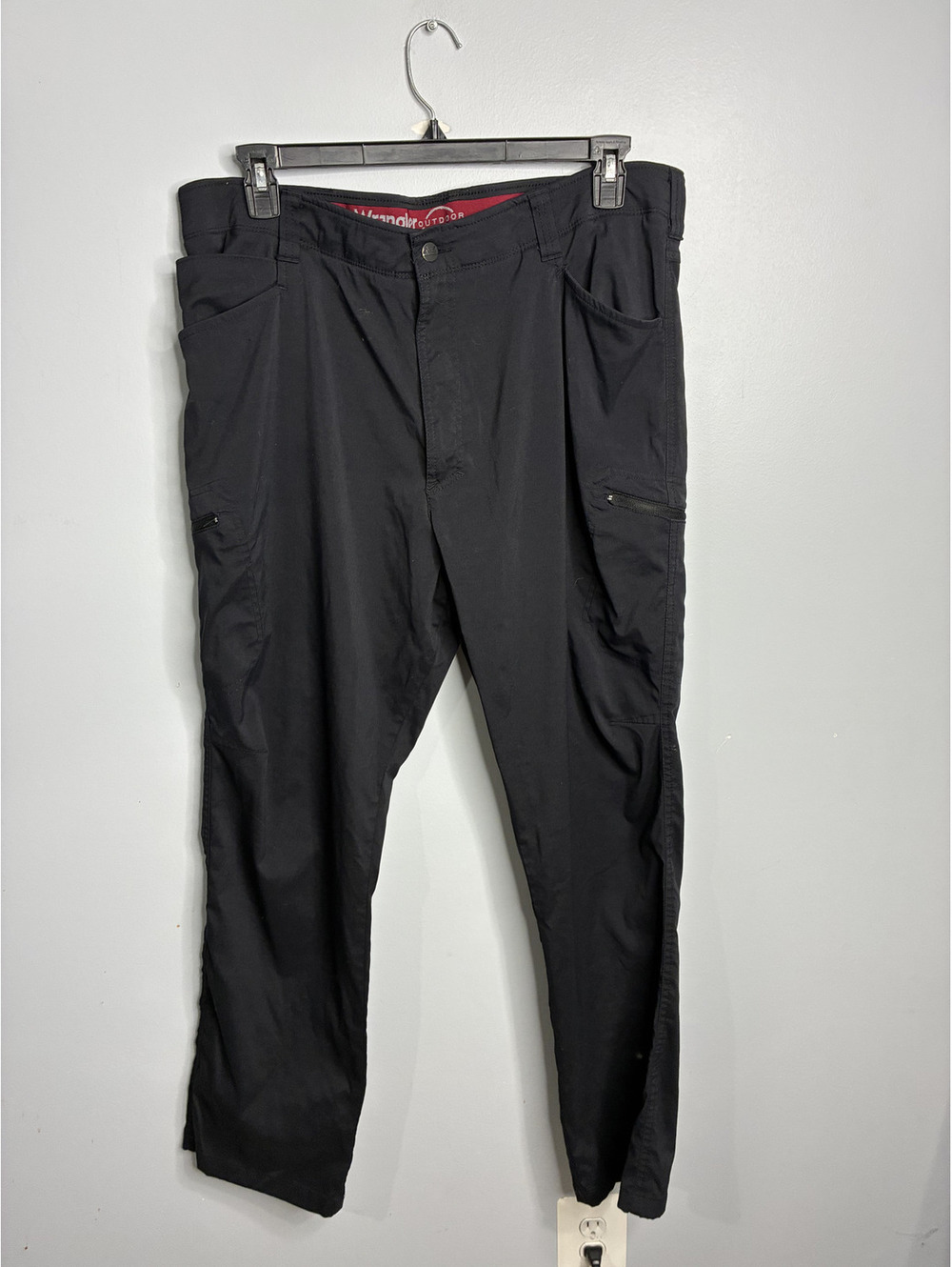 Wrangler Outdoor Black Nylon Spandex Cargo Pants Size 40/32